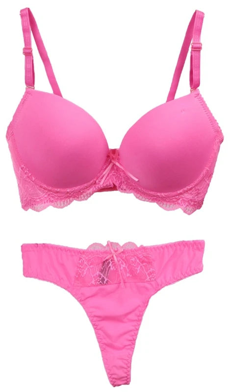 Ensemble de soutien-gorge Push UP en coton et Polyester pour femmes,