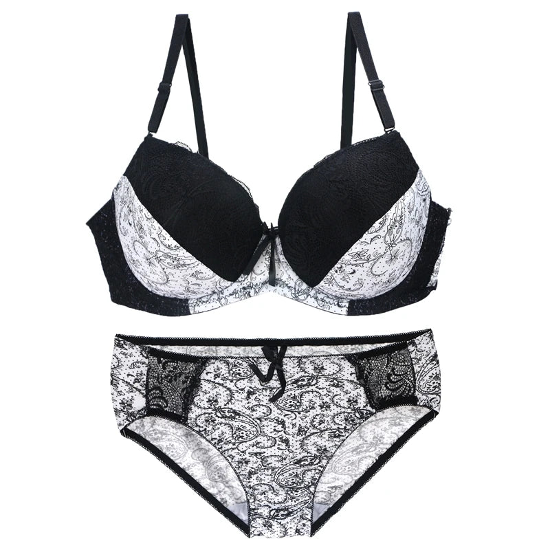 Ensemble soutien-gorge Push Up avec culotte assorti pour femmes