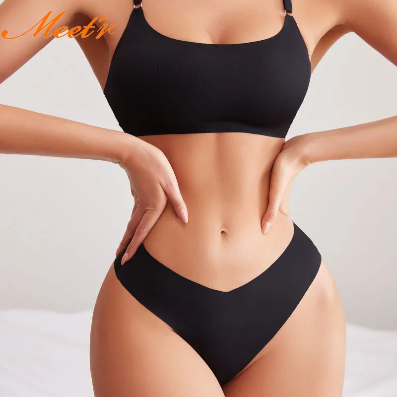Ensemble de soutien-gorge sans couture et culotte sans fil pour femmes
