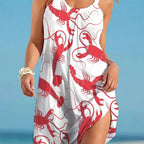 Robe de plage imprimée étoile de mer pour femmes