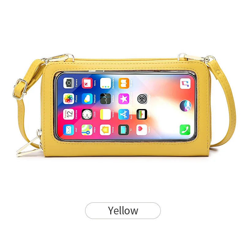 Sac à bandoulière en cuir PU pour téléphone à écran tactile pour femmes