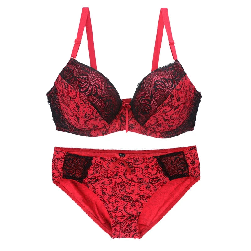 Ensemble soutien-gorge Push Up avec culotte assorti pour femmes