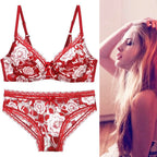 Ensembles soutien-gorge en dentelle Push Up et culotte pour femmes