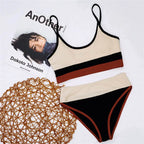 Maillot de bain deux pièces Push Up taille haute pour femmes