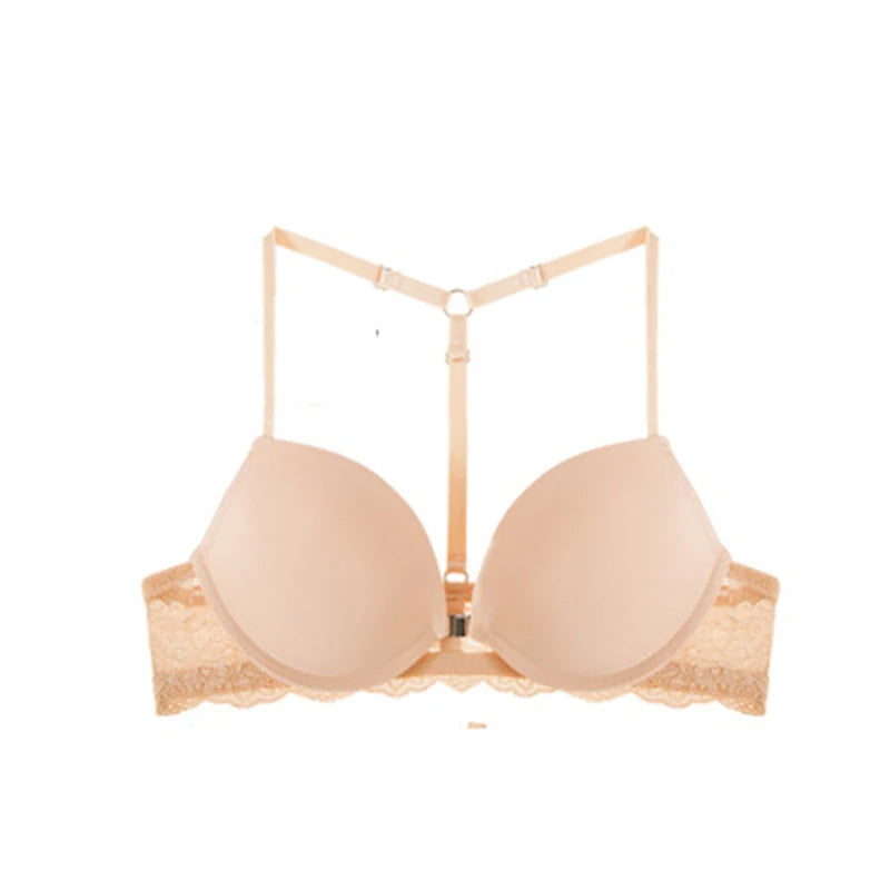 Ensemble soutien-gorge Push Up avec boucle avant et sangle d'épaule et culotte pour femmes