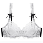 Soutien-gorge Push Up en dentelle avec maille transparente pour femmes