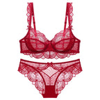 Ensemble de soutien-gorge et culotte Fine en dentelle grande taille pour femmes