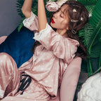 Pyjama en satin à pois pour femmes