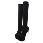Bottes cuissardes à talons plateforme pour femmes