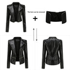 Veste en similicuir PU pour femmes