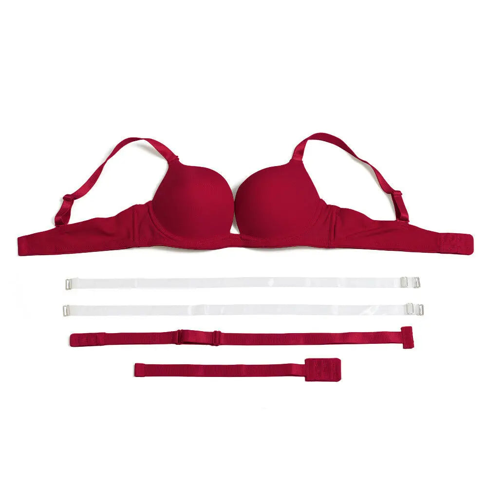 Soutien-gorge push-up rembourré à décolleté plongeant pour femmes
