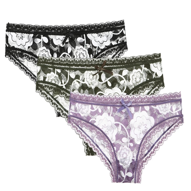 Lot de 3 Culottes Femme – Motifs Floraux