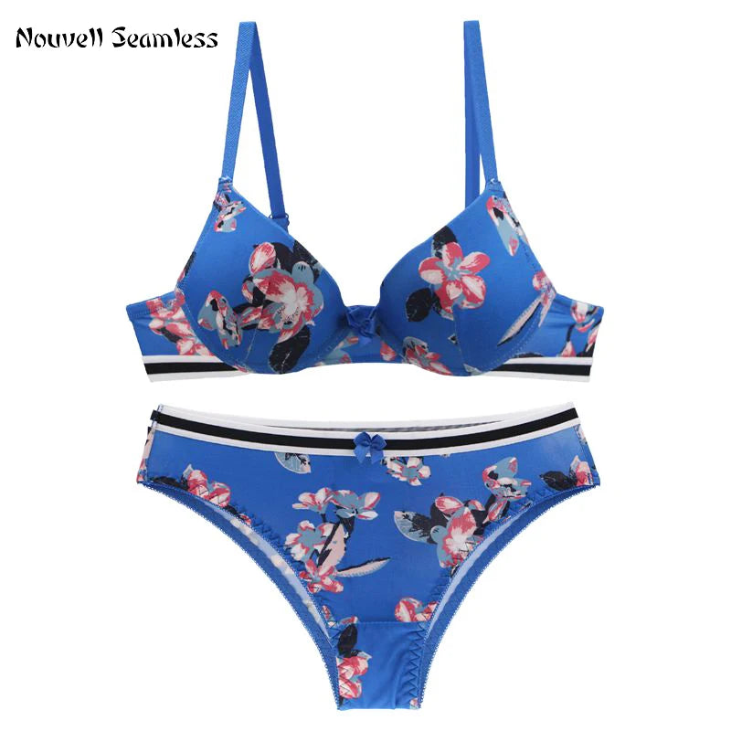 Ensemble soutien-gorge et culotte push-up sexy sans coutures pour femmes