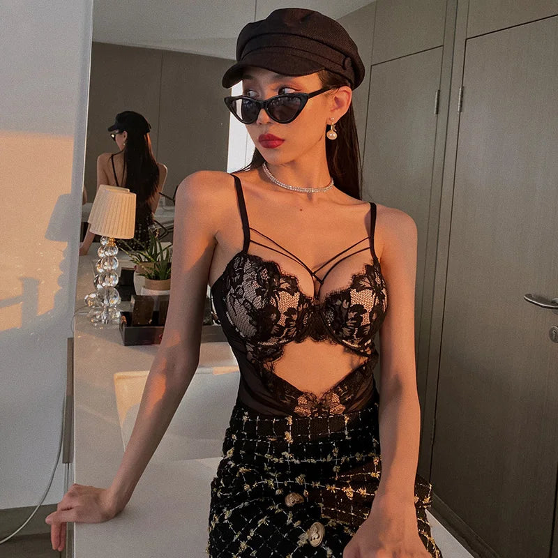 Ensemble de soutien-gorge push-up en dentelle creuse pour femmes
