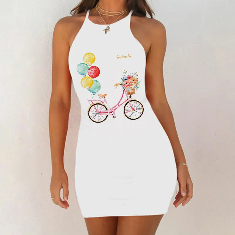 Chemise de nuit à motifs graphiques pour femmes
