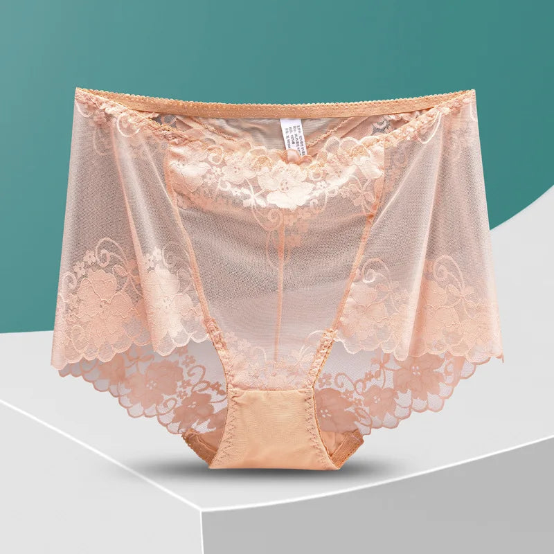 Culotte grande taille taille haute maille creuse sans couture pour femmes