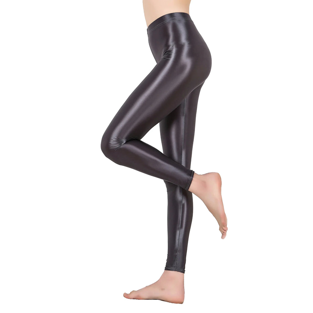 Leggings de yoga de sport à l'huile brillante pour femmes