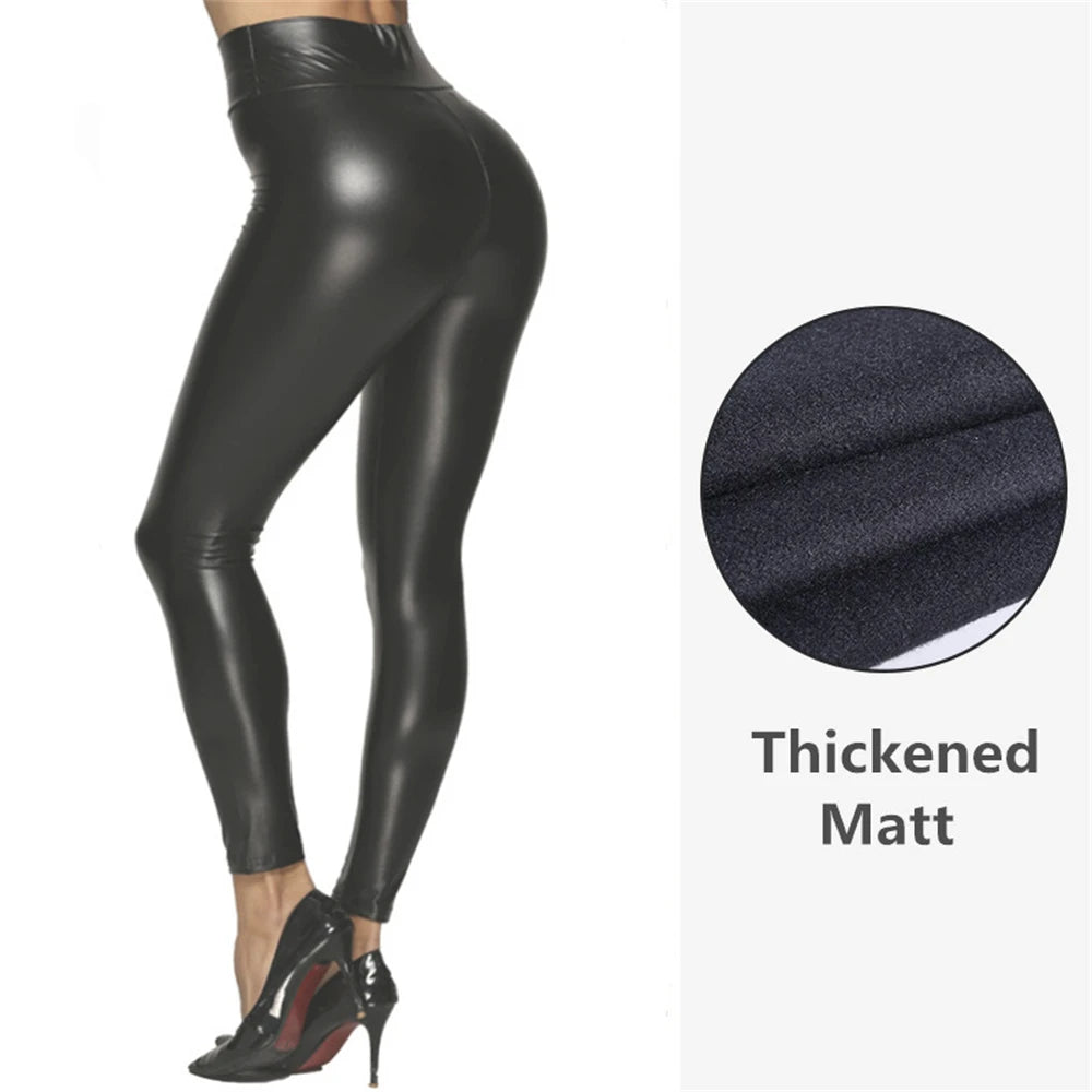 Leggings en cuir PU pour femmes