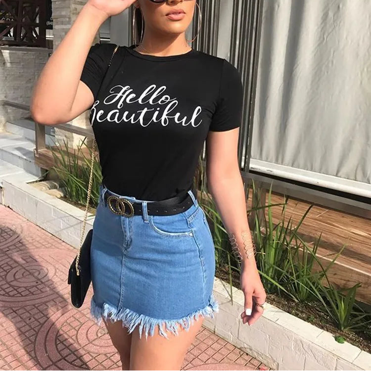 Jupe courte en jean pour femmes