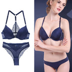 Ensembles soutien-gorge sans coutures boutonné sur le devant, push-up et culotte pour femmes