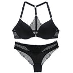 Ensembles soutien-gorge sans coutures boutonné sur le devant, push-up et culotte pour femmes
