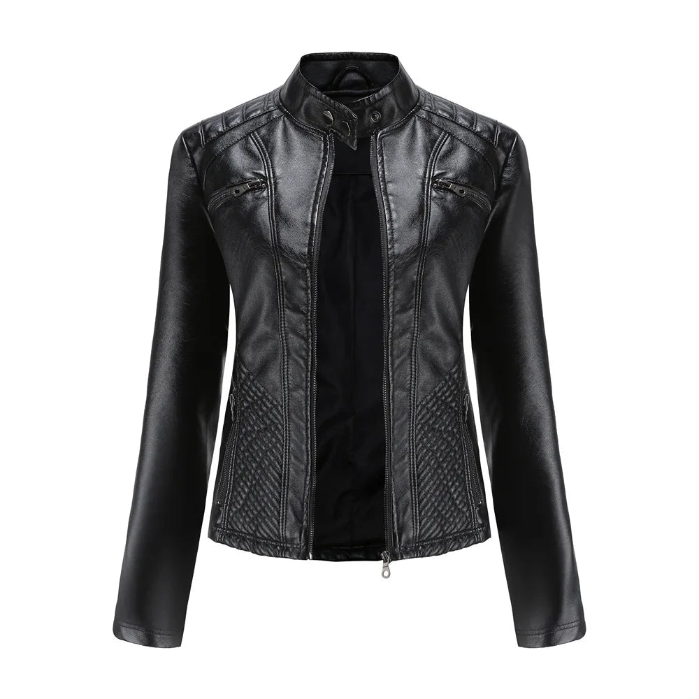 Veste en cuir PU pour femmes