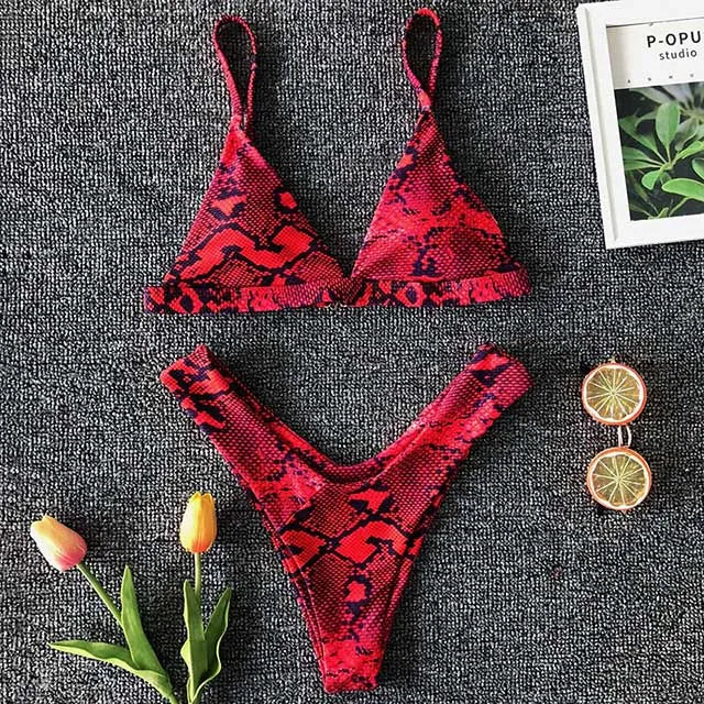 Maillot de bain deux pièces imprimé pour femmes