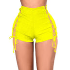 Short en jean sexy à lacets pour femmes