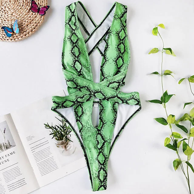 Maillot de bain une pièce dos nu pour femmes