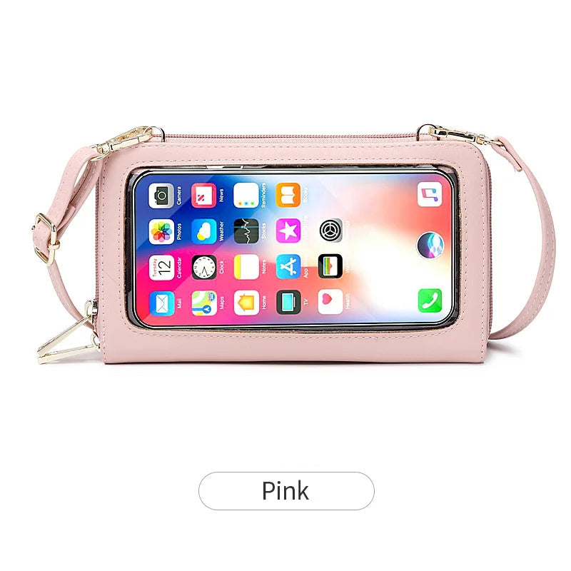 Sac à bandoulière en cuir PU pour téléphone à écran tactile pour femmes