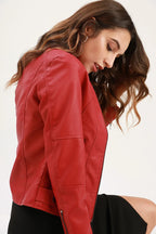 Veste en Faux cuir pour femmes