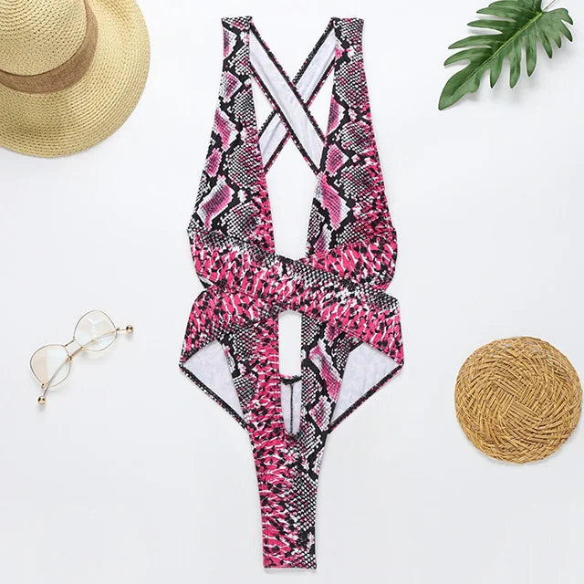 Maillot de bain une pièce dos nu pour femmes