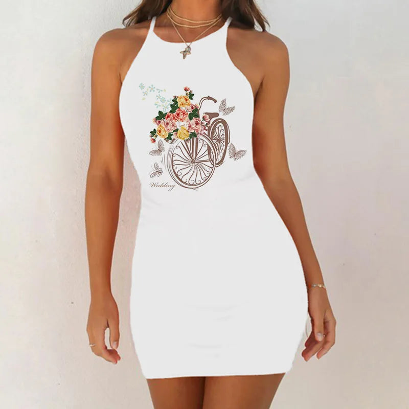 Chemise de nuit à motifs graphiques pour femmes
