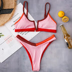 Maillot de bain deux pièces en forme de V pour femmes