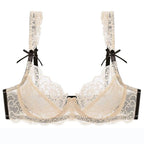 Soutien-gorge Push Up en dentelle avec maille transparente pour femmes