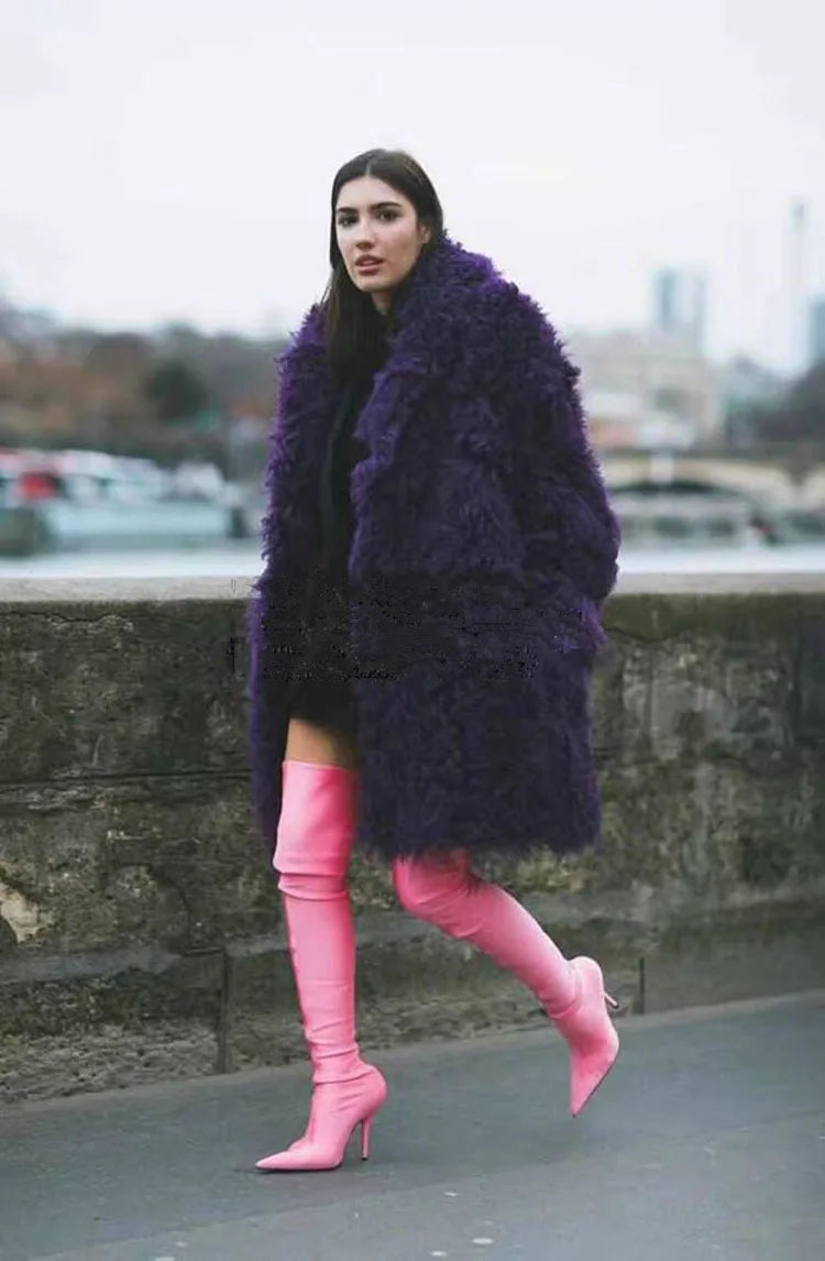 Bottes élastiques à talons hauts pour femmes