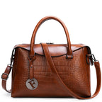 Sac à main en cuir motif crocodile pour femmes
