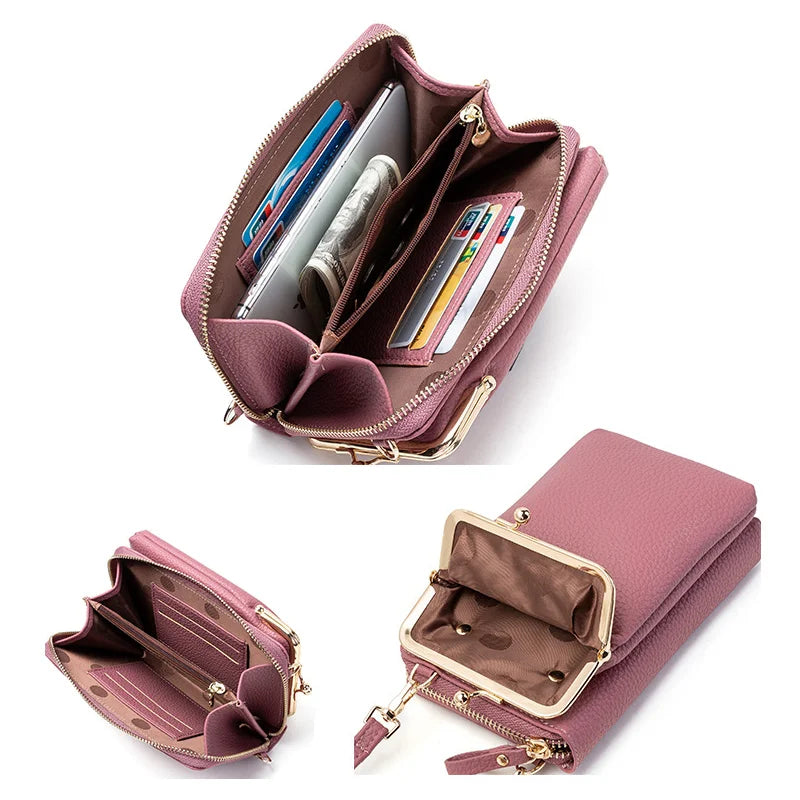 Sacs à bandoulière pour téléphone portable en cuir PU pour femmes