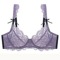 Soutien-gorge Push Up en dentelle avec maille transparente pour femmes