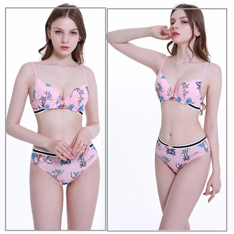 Ensemble soutien-gorge et culotte push-up sexy sans coutures pour femmes