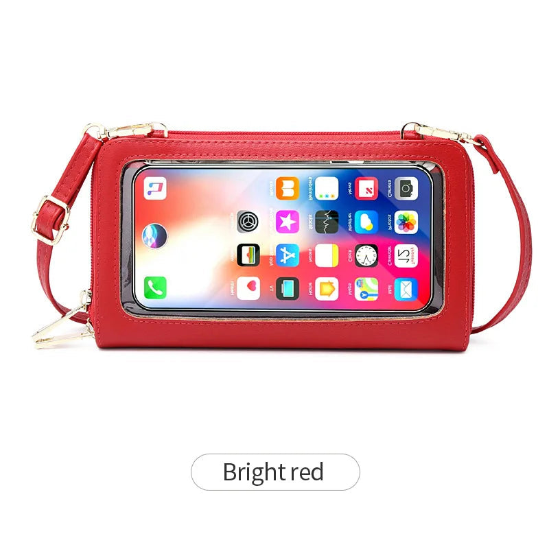 Sac à bandoulière en cuir PU pour téléphone à écran tactile pour femmes