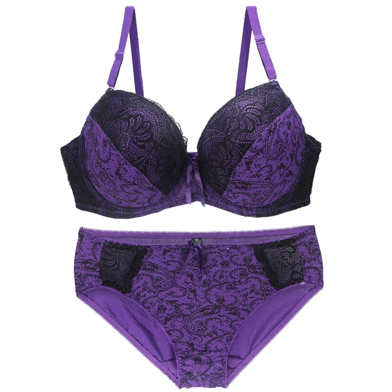 Ensemble soutien-gorge Push Up avec culotte assorti pour femmes