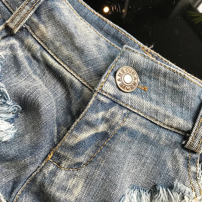 Short en jean taille basse pour femmes