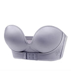 Soutien-gorge push-up sans bretelles en V profond pour femme