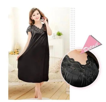 Chemise de Nuit Grande Taille Femme – Tissu Soyeux