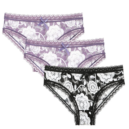 Lot de 3 Culottes Femme – Motifs Floraux