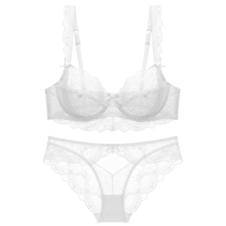 Ensemble de soutien-gorge et culotte Fine en dentelle grande taille pour femmes
