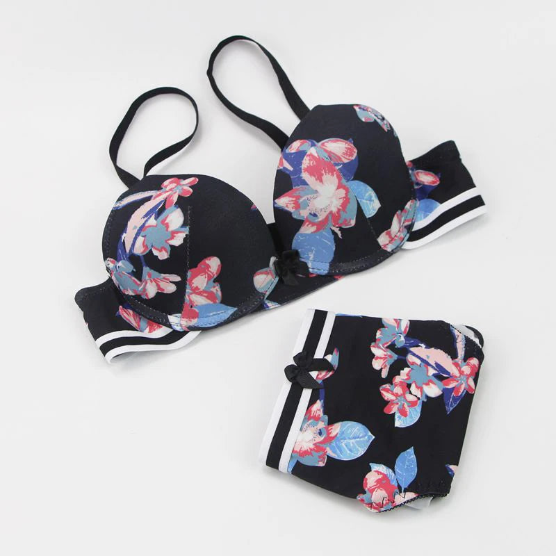 Ensemble soutien-gorge et culotte push-up sexy sans coutures pour femmes