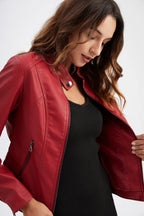 Veste en Faux cuir pour femmes