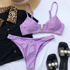 Maillot de bain deux pièces en forme de V pour femmes
